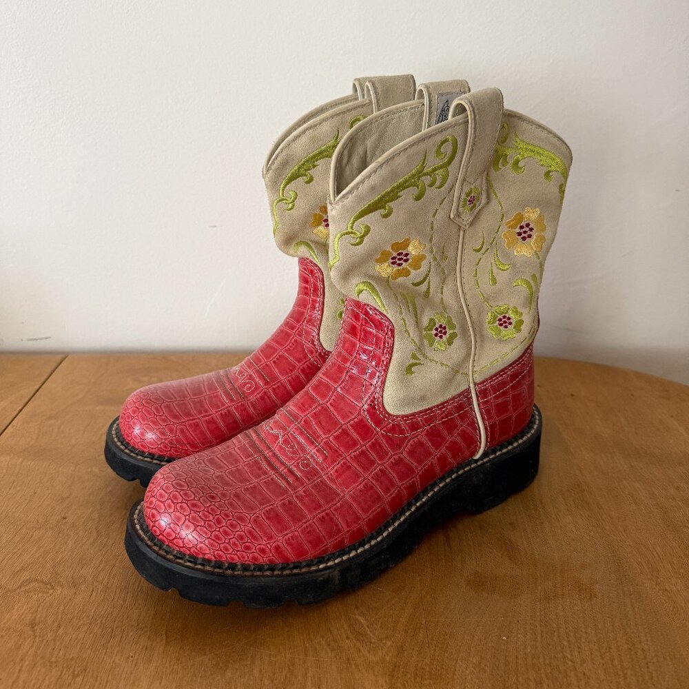 ariat fatbaby red cowboy boots